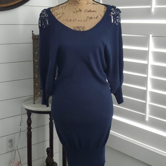 Bisou Bisou Dresses & Skirts - Bisou Bisou Jeweled Sweater Dress